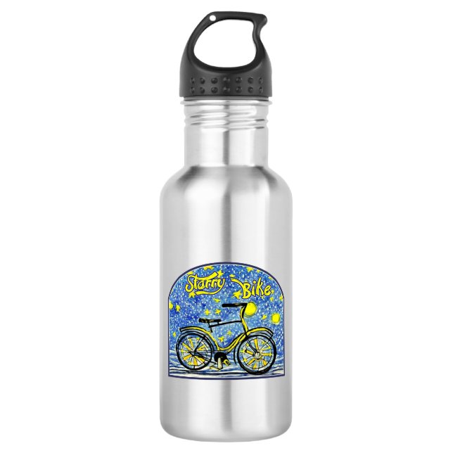 Starry Bike Stainless Steel Water Bottle (Front)