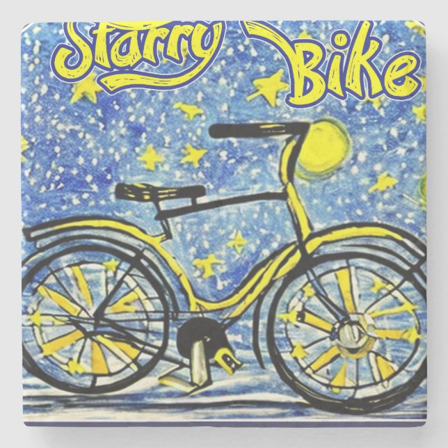 Starry Bike Stone Coaster (Front)