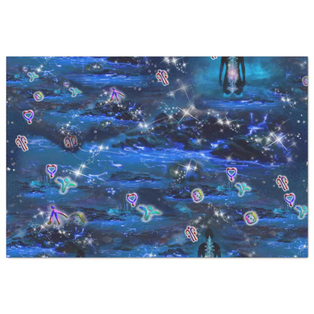 Starry Bioluminescence Waterfalls Tissue Paper Zazzle