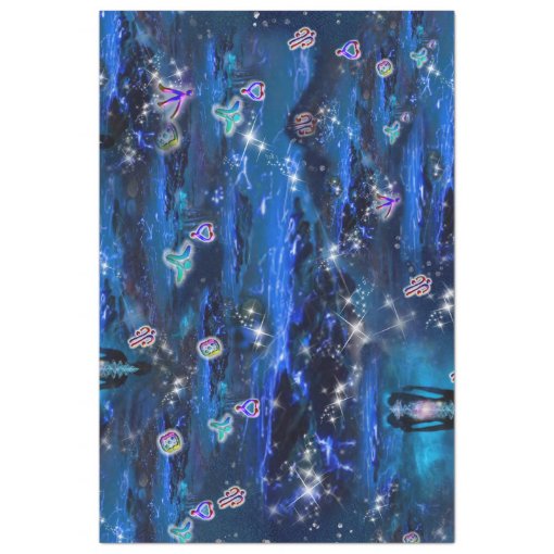 Starry Bioluminescence Waterfalls Tissue Paper Zazzle