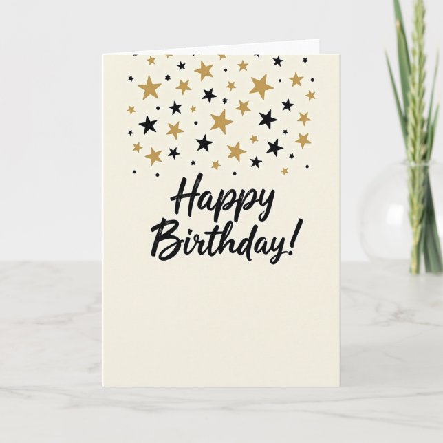 Starry Birthday Wishes Card (Front)