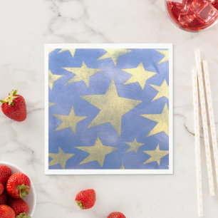 Starry Blue and Gold Napkins