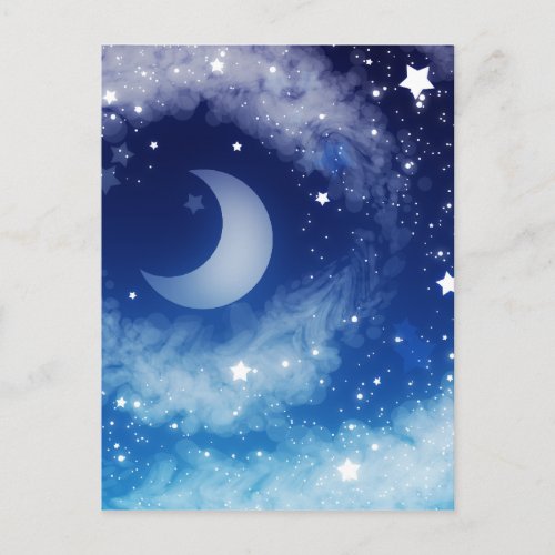 Starry Blue Night Sky Postcard