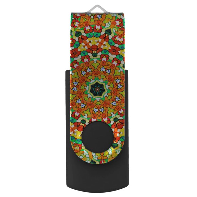Starry Bold Kaleidoscope USB Flash Drive (Back (Vertical))