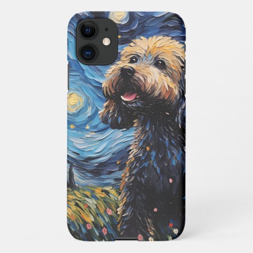 Starry Canine Elegance _ Van Goghs Legacy in Wate iPhone 11 Case