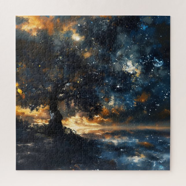 Starry Celestial Tree Dreamscape Jigsaw Puzzle (Vertical)