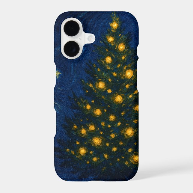 Starry Christmas Tree | Post-Impressionist iPhone Case (Back)