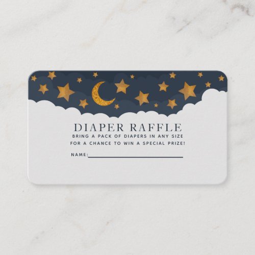 Starry Clouds Baby Shower Diaper Raffle Business Card