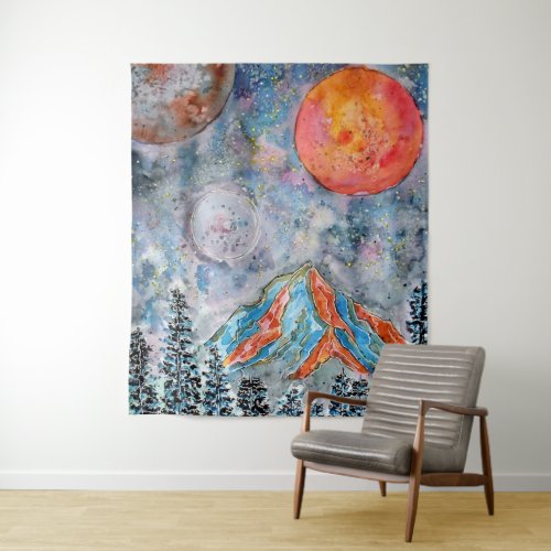 Starry Cold Night Tapestry