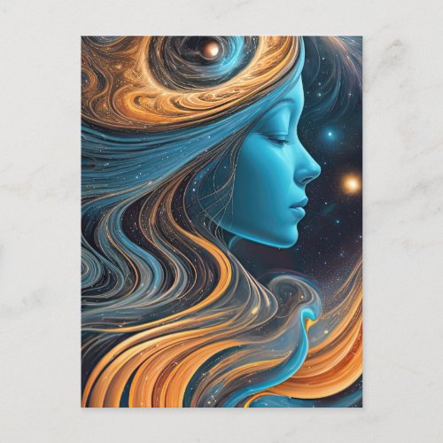 Starry Cosmic Venus Profile  Postcard