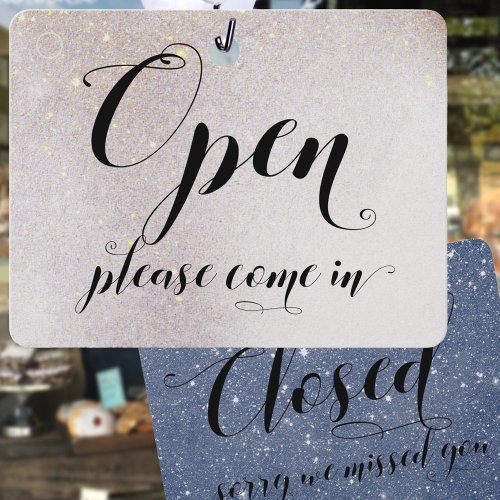 Starry Day  Night Store Window Open  Closed Sign