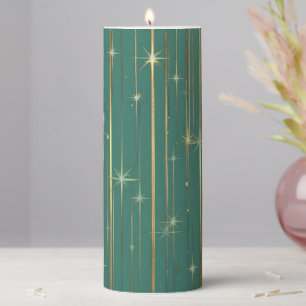 Starry Emerald Nights Pillar Candle