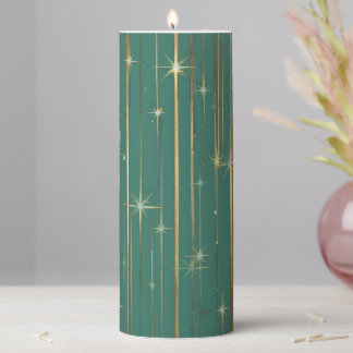 Starry Emerald Nights Pillar Candle