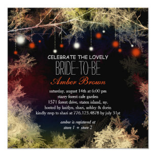 60 Off Evening Bridal Shower Invitations Now To Save Zazzle Starry Evening Forest Bridal Shower Invitation