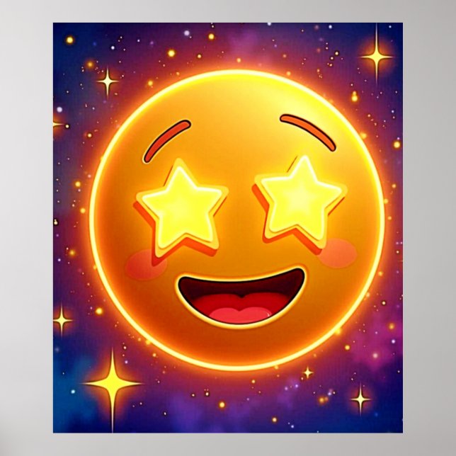 Starry-Eyed Emoji Joy Poster (Front)