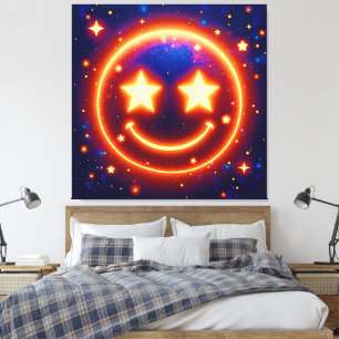 Starry-Eyed Glow Emoji Canvas Print