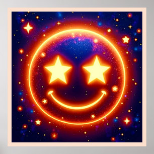 Starry-Eyed Glow Emoji Poster