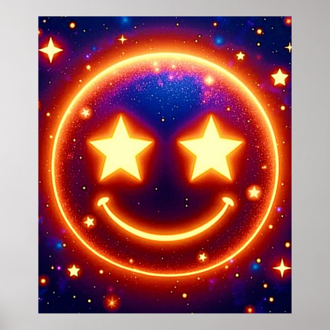 Starry-Eyed Glow Emoji Poster (Front)