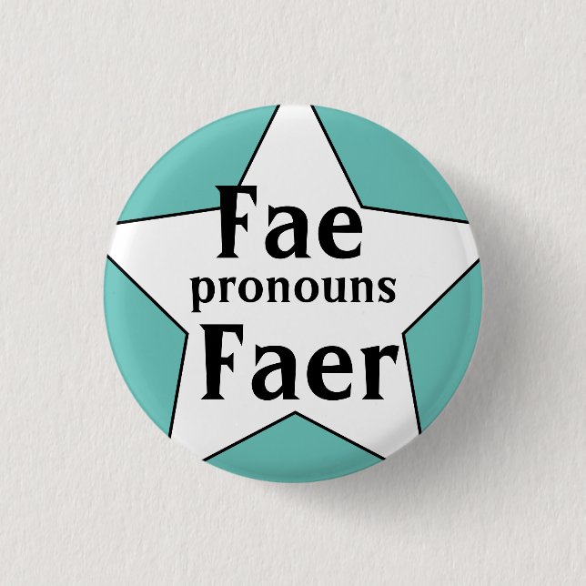 Starry Fae Faer Pronouns Button (Front)