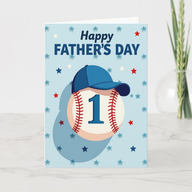 Starry Fathers Day Number One Card (Front)