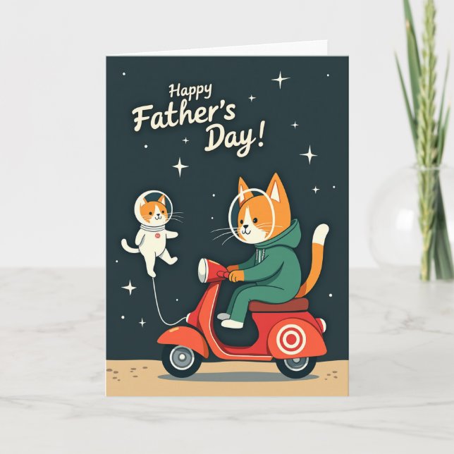 Starry Fathers Day Scooter Card (Front)