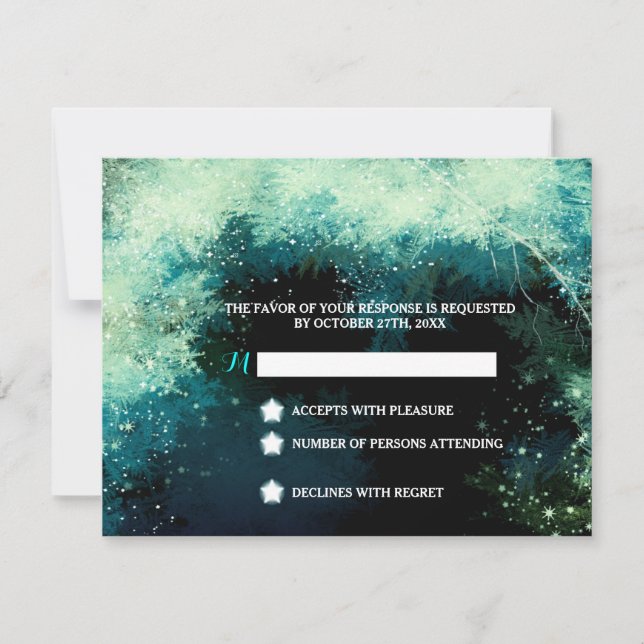 Starry Forest Inspirational Wedding RSVP Card (Front)