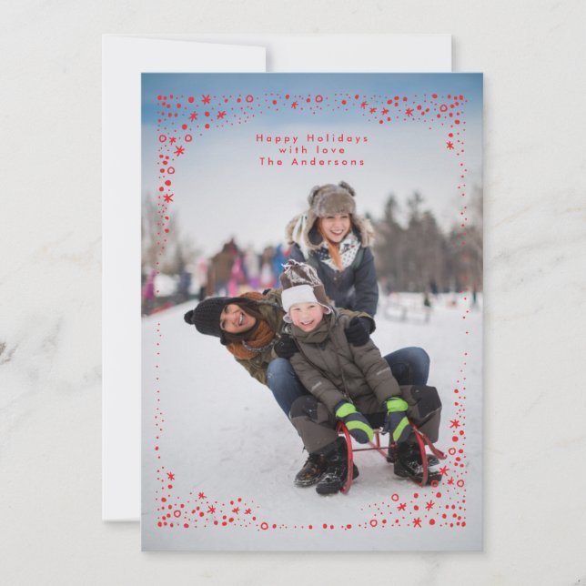 starry frame christmas Holiday Photo Card (Front)
