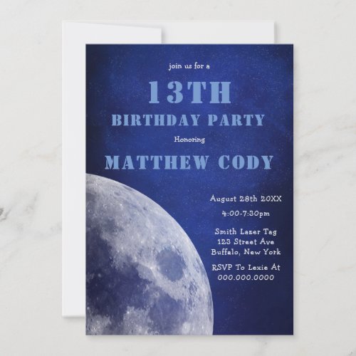 Starry Galaxy Moon 13th Birthday Party