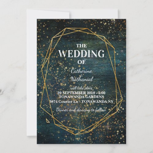 Starry Galaxy Space Stars Dream Wedding Invitation