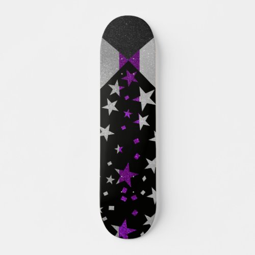 Starry Gay Pride Flag Sparkly Demisexual Glitter Skateboard