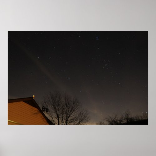 Starry Glowing Clear Night Sky Photo Poster