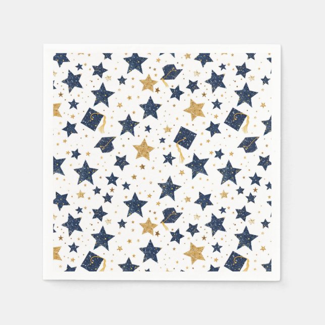 Starry Graduation Celebration Napkins (Front)