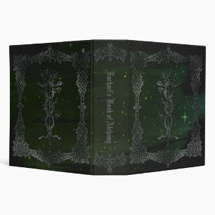 Starry Green Snakes Alchemy Book of Shadows 3 Ring Binder
