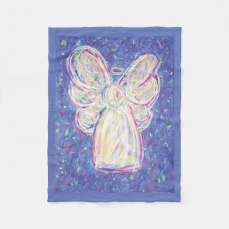 Starry Guardian Angel Custom Fleece Blanket