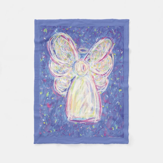 Starry Guardian Angel Custom Fleece Blanket (Front)