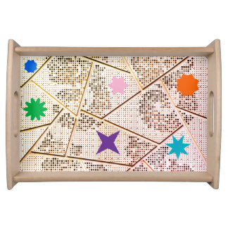 Starry Halftone Tiles Serving Tray