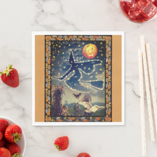 Starry Halloween Night Napkins