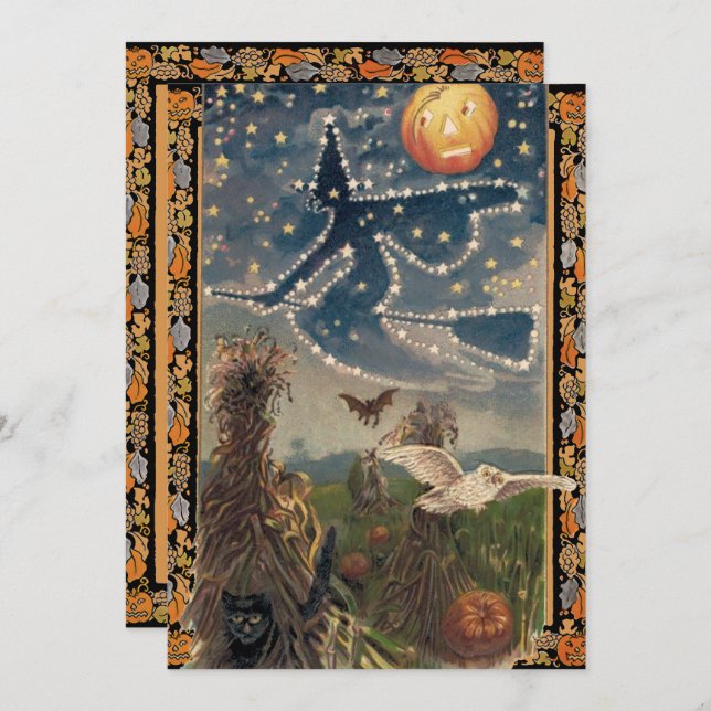 Starry Halloween Night Party Invitation (Front/Back)