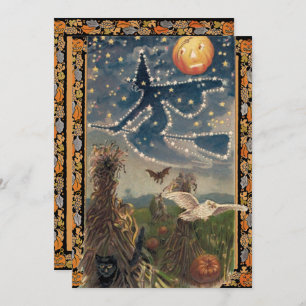 Starry Halloween Night Party Invitation