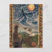 Starry Halloween Night Postcard