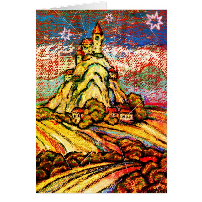 Starry Hill Castle Fantasy Best Wishes Cards (Front)