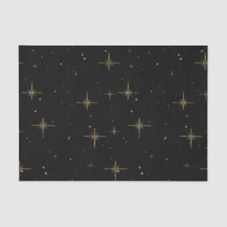 Starry Holiday Tissue Paper – Black with Gold Star