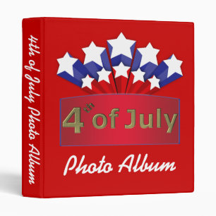 Starry Independence Day Photo Album Template 3 Ring Binder