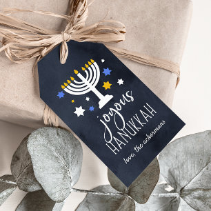 Starry Lights Hanukkah Gift Tags