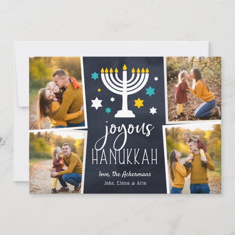 Starry Lights | Hanukkah Photo Collage Card
