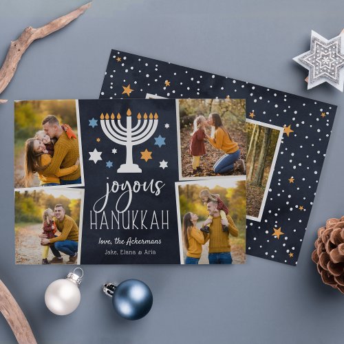 Starry Lights  Hanukkah Photo Collage Card