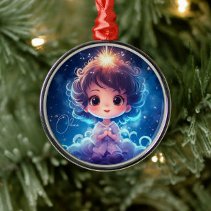 Starry Little Princess Nighttime Girly Personalize Metal Ornament