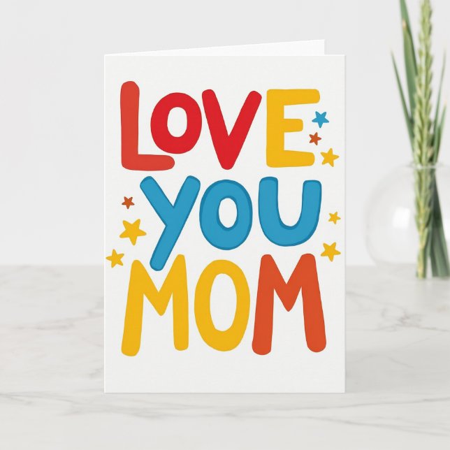 Starry Love You Mom Card (Front)
