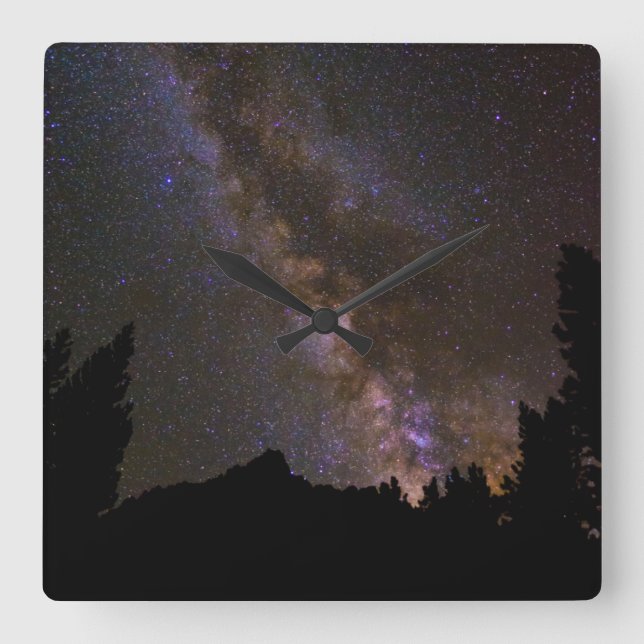 Starry Milky way, California Square Wall Clock (Front)