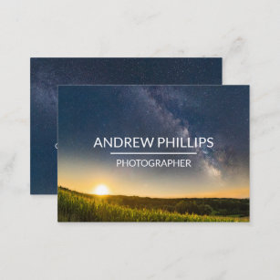 Starry Milky Way Silhouette Sunrise Custom Business Card